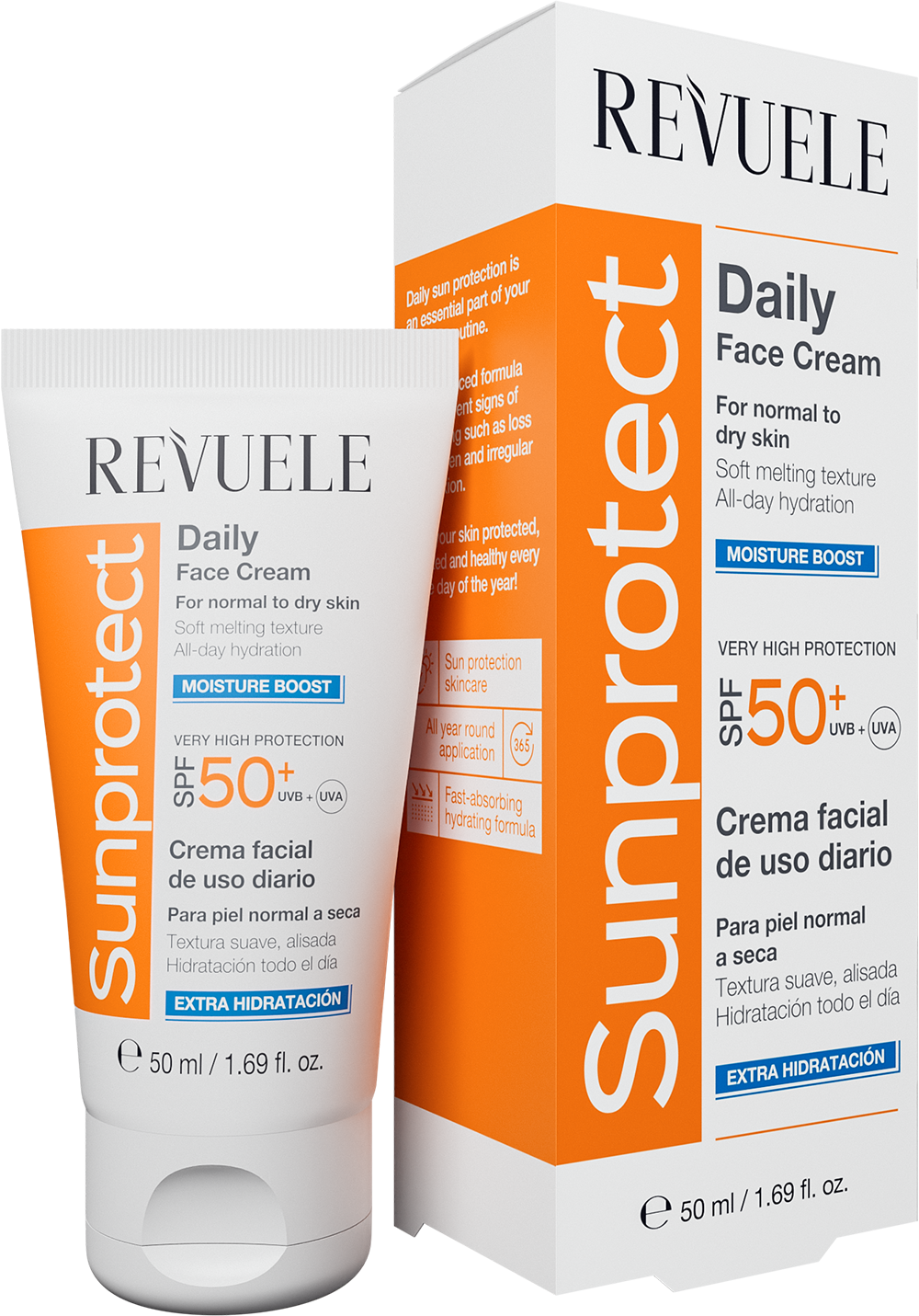 REVUELE SUNPROTECT DAILY FACE CREAM – MOISTURE BOOST, SPF 50+