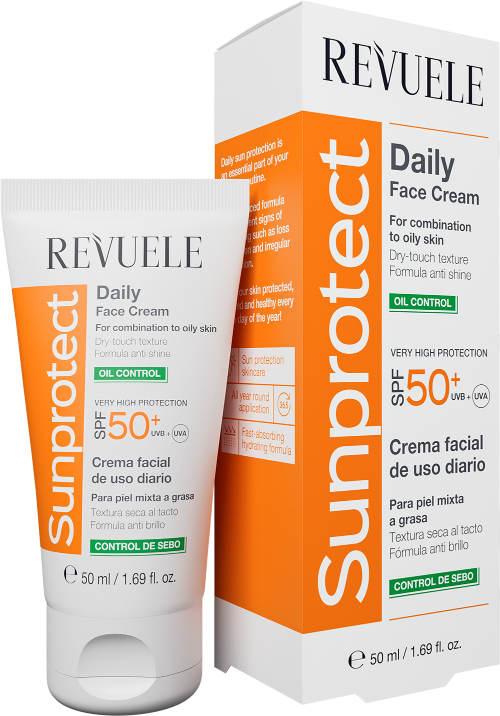 REVUELE SUNPROTECT DAILY FACE CREAM – OIL CONTROL, SPF 50+